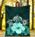 Polynesian Premium Blanket Turtle And Hibiscus Turquoise - Polynesian Pride