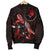 Yap Polynesian Men's Bomber Jacket - Turtle With Blooming Hibiscus Red - Polynesian Pride