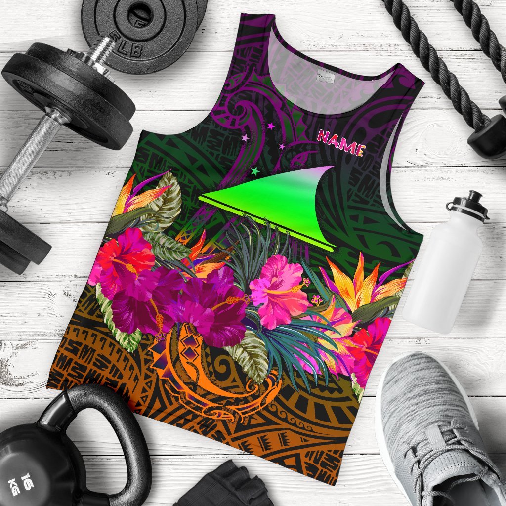 Tokelau Personalised Men's Tank Top - Summer Hibiscus Reggae - Polynesian Pride