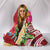 Tahiti Polynesian Hooded Blanket - Summer Plumeria (Red) - Polynesian Pride