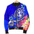 Tonga Men's Bomber Jacket - Turtle Plumeria (Blue) - Polynesian Pride