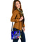 Samoa Custom Personalised Shoulder Handbag - Turtle Plumeria (Blue) - Polynesian Pride