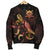 Tuvalu Polynesian Men's Bomber Jacket - Turtle With Blooming Hibiscus Gold - Polynesian Pride