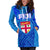 Blue Women Hoodie Dress Fiji Rugby Polynesian Waves Style - Polynesian Pride