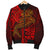 American Samoa Men's Bomber Jacket - Red Shark Polynesian Tattoo - Polynesian Pride