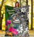 American Samoa Premium Blanket - Turtle Plumeria Banana Leaf - Polynesian Pride