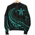 Hawaii Turtle Polynesian Mens Bomber Jacket - Turquoise - Frida Style - Polynesian Pride