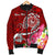 Tahiti Custom Personalised Men's Bomber Jacket - Turtle Plumeria (Red) - Polynesian Pride