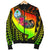 Guam Men's Bomber Jacket - Polynesian Hook And Hibiscus (Raggae) - Polynesian Pride