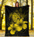 Hawaii Hibiscus Premium Blanket - Turtle Map - Yellow AH - Polynesian Pride