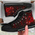 Polynesian Hawaii Kanaka Maoli High Top Shoes - Humpback Whale with Hibiscus (Red) - Polynesian Pride