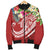 Kosrae Polynesian Men's Bomber Jacket - Summer Plumeria (Red) - Polynesian Pride