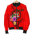 Fiji Polynesian Custom Personalised Men's Bomber Jacket - Floral With Seal Red - Polynesian Pride