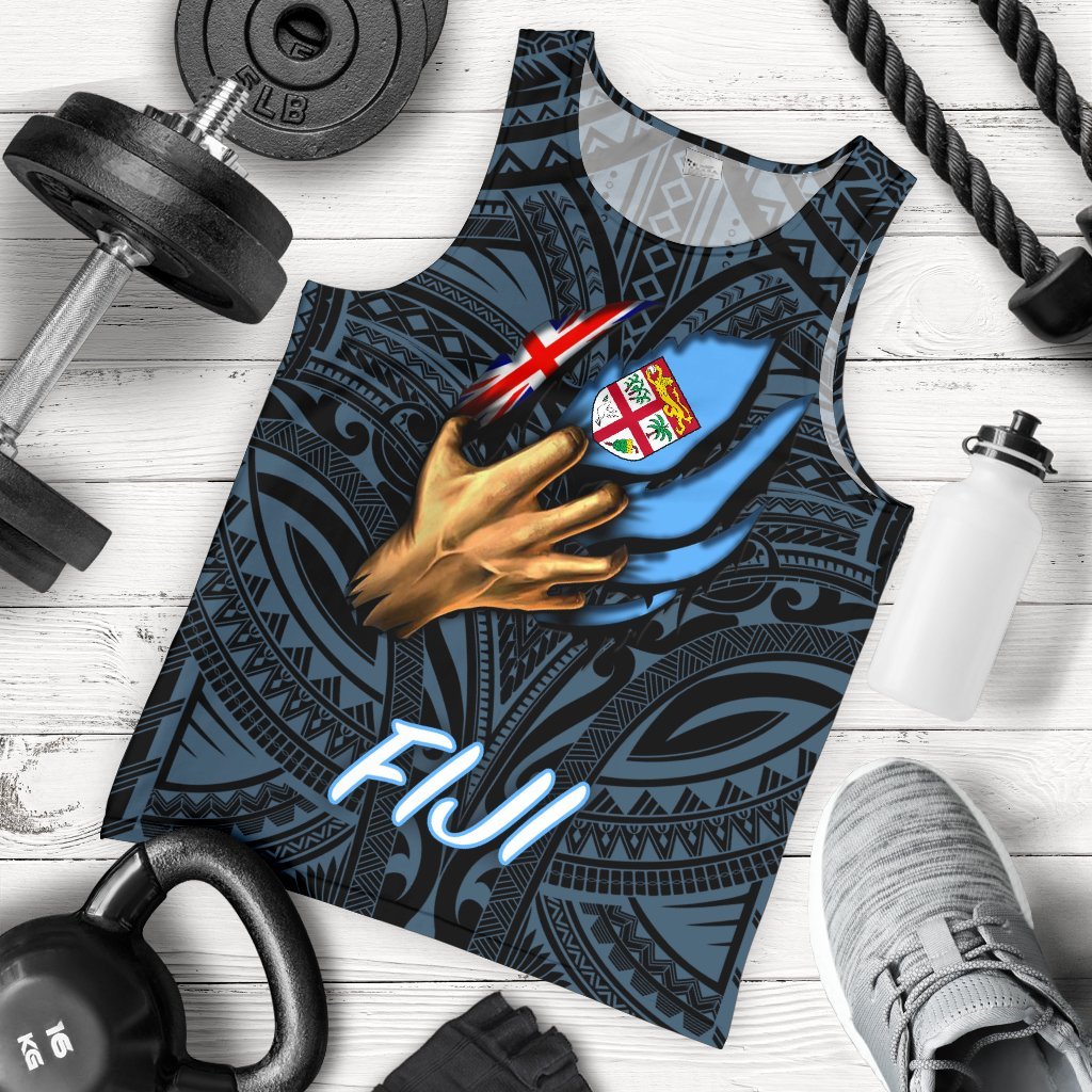 Fiji Men's Tank Top - Fiji In Me (Blue) Blue - Polynesian Pride