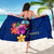 Guam Polynesian Sarong - Floral With Seal Blue - Polynesian Pride