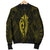 Hawaii Kakau Makau Fish Hook Kanaka Map Men's Bomber Jacket Polynesian - Yellow - Polynesian Pride