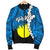 Palau Polynesian Men's Bomber Jacket - Tribal Wave Tattoo Flag Style - Polynesian Pride