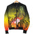 Custom Personalised Yap Men's Bomber Jacket - Humpback Whale with Tropical Flowers (Yellow) - Polynesian Pride