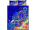 Hawaii Quilt Bed Set - Turtle Plumeria Polynesian Tattoo Blue Color - Polynesian Pride