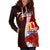 Tahiti Polynesian Women's Hoodie Dress - Coat Of Arm With Hibiscus - Polynesian Pride