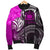 Samoa Men's Bomber Jacket - Samoa Seal Wave Style (Pink) - Polynesian Pride