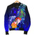 Tonga Custom Personalised Men's Bomber Jacket - Humpback Whale with Tropical Flowers (Blue) - Polynesian Pride