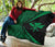 Hawaii Kanaka Polynesian Black And Green Premium Quilt - Circle Style - Polynesian Pride