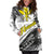 Hawaii Hoodie Dress - Turtle Palm Tree White White - Polynesian Pride