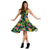 Hawaii Tropical Pattern With Pineapples, Palm Leaves And Flowers. Midi Dress - Polynesian Pride