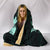 Hibiscus Plumeria Mix Polynesian Turquoise Turtle Hooded Blanket - Polynesian Pride