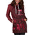 Samoa Hoodie Dress - Samoa Coat Of Arms Dreamcatcher Red Version - Polynesian Pride