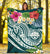 FSM Polynesian Premium Blanket - Summer Plumeria (Turquoise) - Polynesian Pride