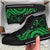 Cook Islands High Top Canvas Shoes - Green Tentacle Turtle - Polynesian Pride