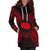 Cook Islands Polynesian Hoodie Dress Map Red - Polynesian Pride