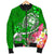 Guam Men's Bomber Jacket - Turtle Plumeria (Green) - Polynesian Pride