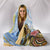 Hawaii The Girl Surfing Wave Hooded Blanket - Polynesian Pride