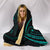 Cook Islands Hooded Blanket - Turquoise - Frida Style - Polynesian Pride