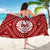 Tahiti Personalised Sarong - Tahiti Seal In Polynesian Tattoo Style (Red) - Polynesian Pride