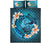 Pohnpei Polynesian Quilt Bed Set - Blue Plumeria Animal Tattoo - Polynesian Pride