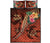 Polynesian Turtle Quilt Bed Set - Tribal Tattoo With Hibiscus Coral Coral - Polynesian Pride