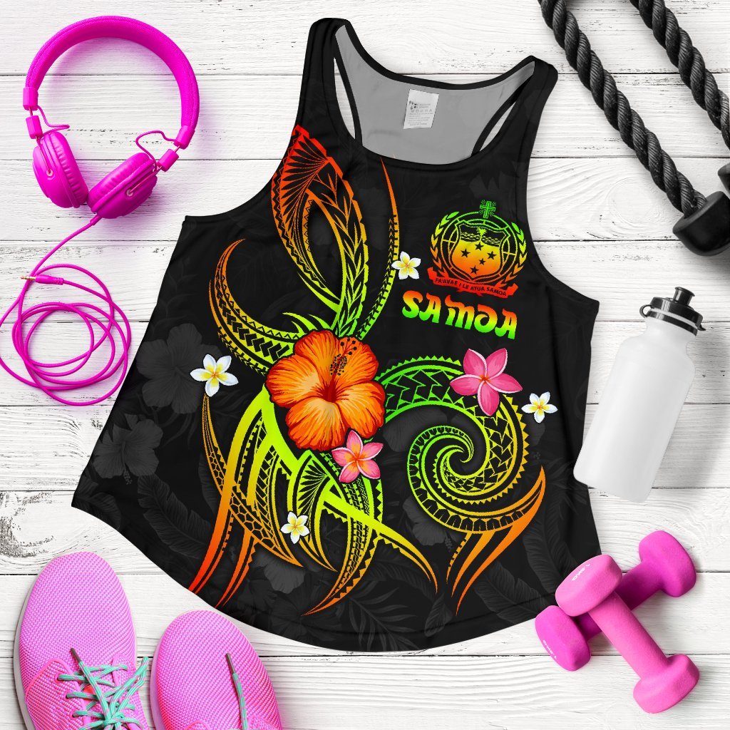 Polynesian Hawaii Women's Racerback Tank - Legend of Samoa (Reggae) Art - Polynesian Pride