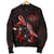 Hawaii Polynesian Men's Bomber Jacket - Turtle With Blooming Hibiscus Red - Polynesian Pride