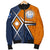 Marshall Islands Men's Bomber Jacket - Marshall Islands Flag with Polynesian Patterns - Polynesian Pride