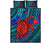 Hawaii Polynesian Quilt Bed Set - Hawaii Red Sea Turtle Map & Blue Hibiscus - Polynesian Pride