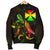 Wallis and Futuna Polynesian Men's Bomber Jacket - Turtle With Blooming Hibiscus Reggae - Polynesian Pride