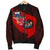 Samoa Men's Bomber Jacket - Polynesian Hook And Hibiscus (Red) - Polynesian Pride