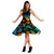 Polynesian Midi Dress - Rainbow Hibiscus - Polynesian Pride