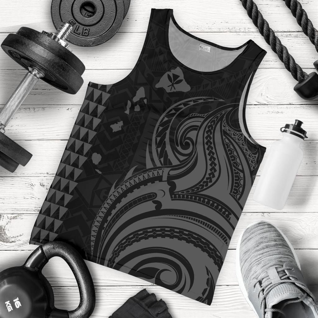 Kanaka Maoli Map Polynesian Tank Top Gray - Polynesian Pride