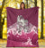 Maori Manaia The Blue Sea Premium Blanket, Pink - Polynesian Pride