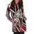 Niue Women's Hoodie Dress - Tribal Flower Special Pattern Red Color - Polynesian Pride